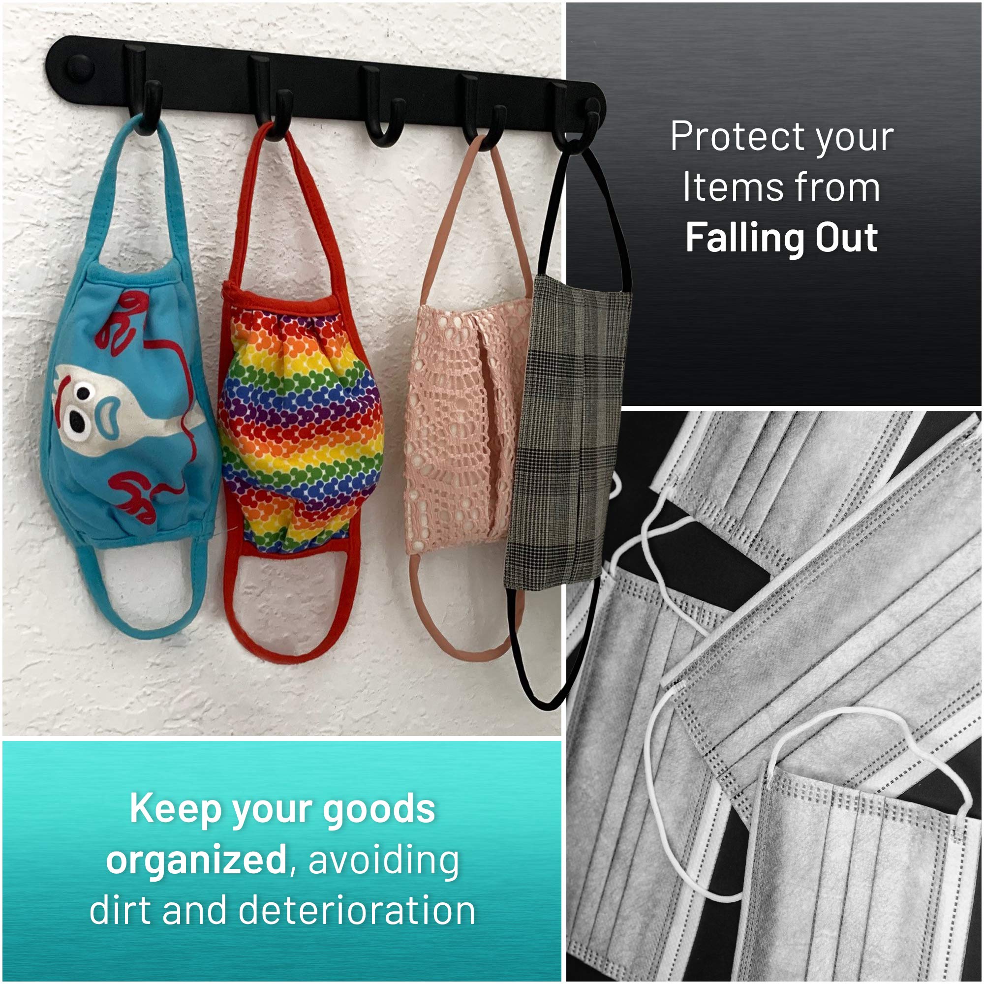 Premium Wall Mounted Coat Hooks Set of 5 - Heavy Duty Bathroom & Bedroom Hangers for Towels, Robes & Jackets - Space Saving Entryway & Hallway Organizer - Rustproof Durable Metal Hooks for Home Decor & Closet Storage