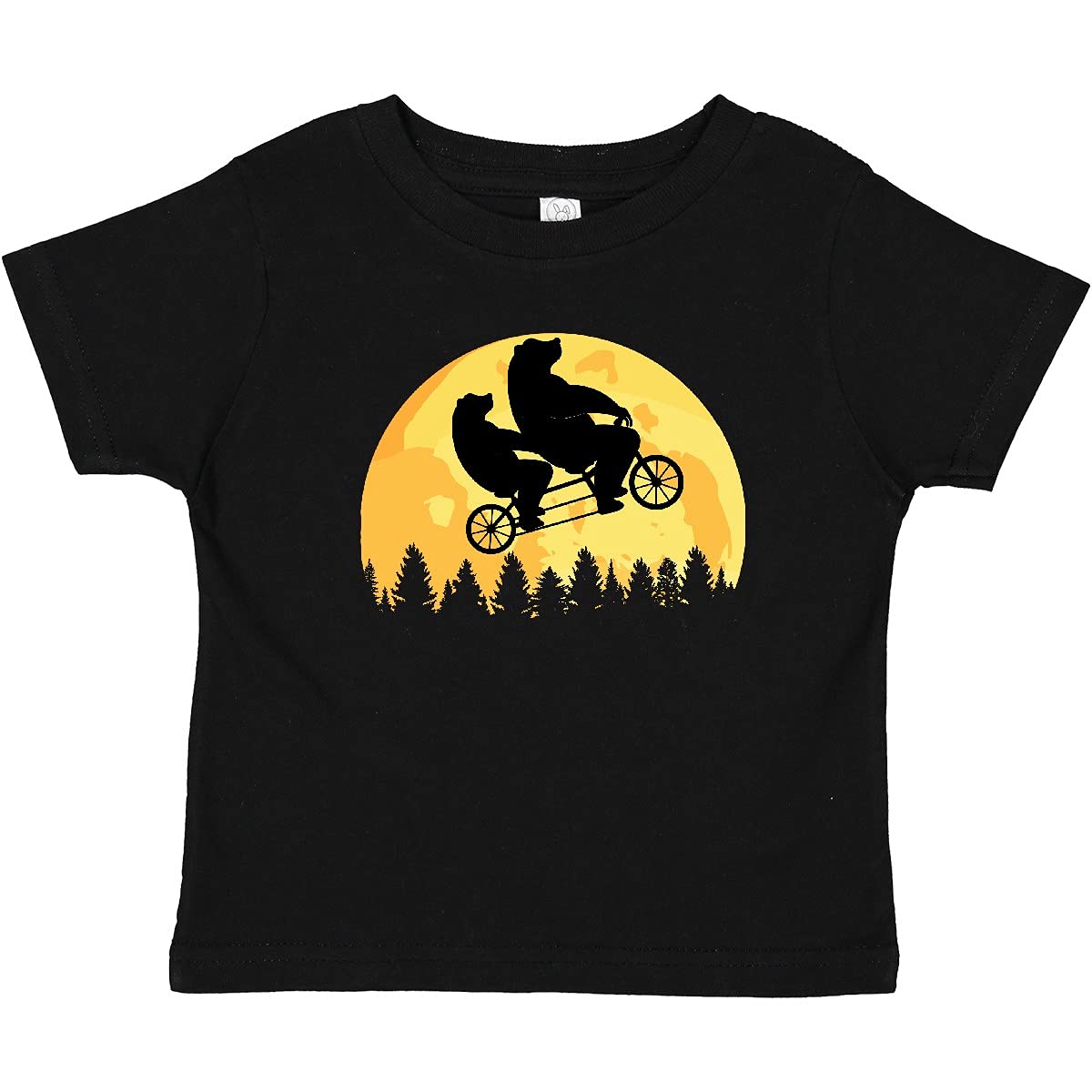 Inktastic Bear Bicycle Silhouette Moon Graphic Baby T-Shirt - Cute Animal Print Tee for Toddlers, Boys & Girls - Perfect for Playdates, Birthdays & Casual Outings