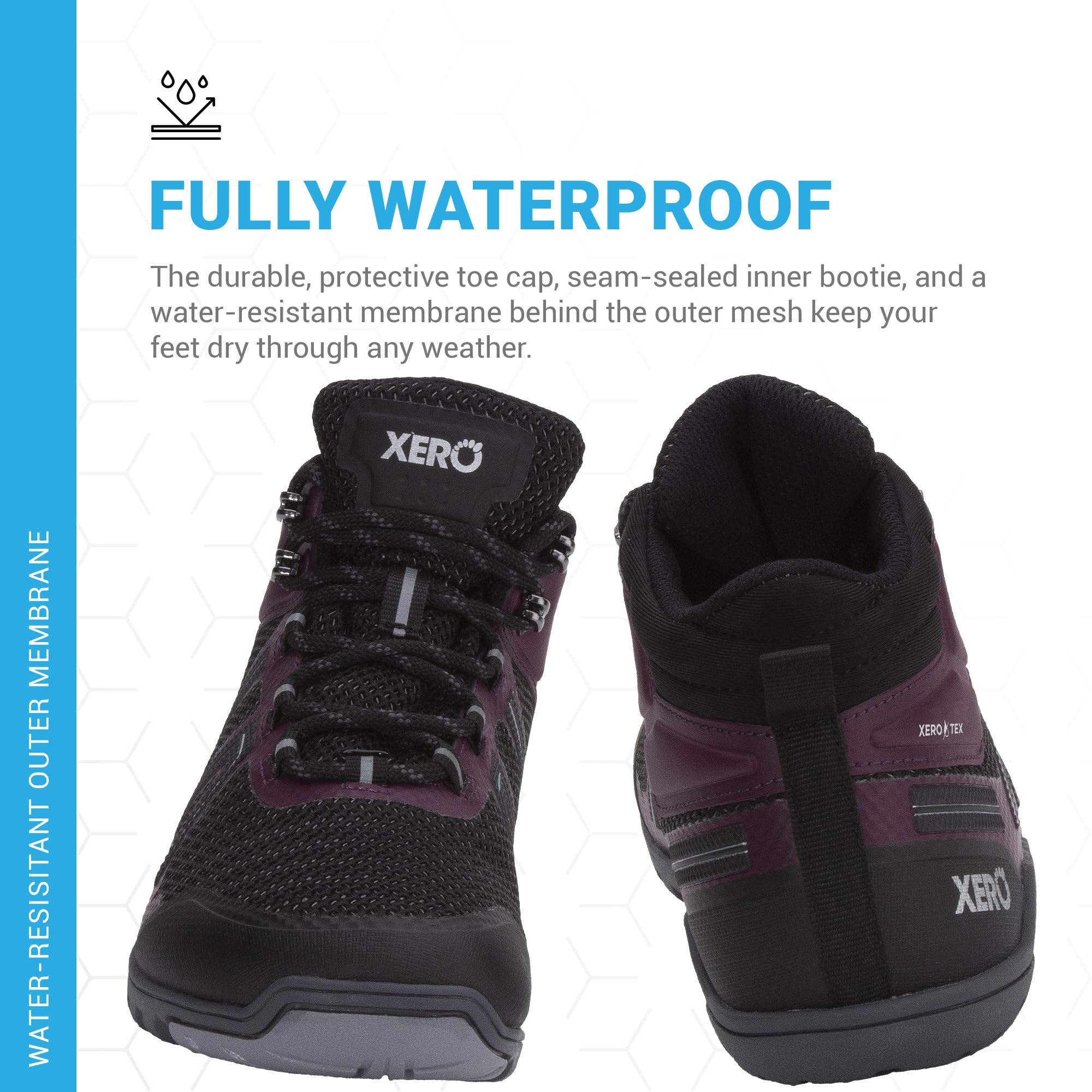 Xero Shoes Women's Xcursion Zero Drop Waterproof Hiking Boots - Lightweight Trail Shoes for Outdoor Adventures, Hiking & Backpacking
