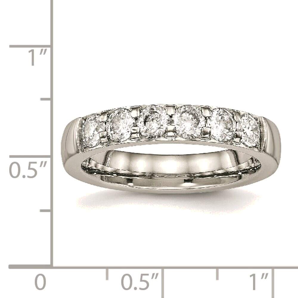 Bonyak Stainless Steel Polished CZ 4mm Wedding Band Ring Size 6 - Durable & Hypoallergenic Jewelry for Men & Women, Perfect for Engagement, Anniversary & Everyday Wear