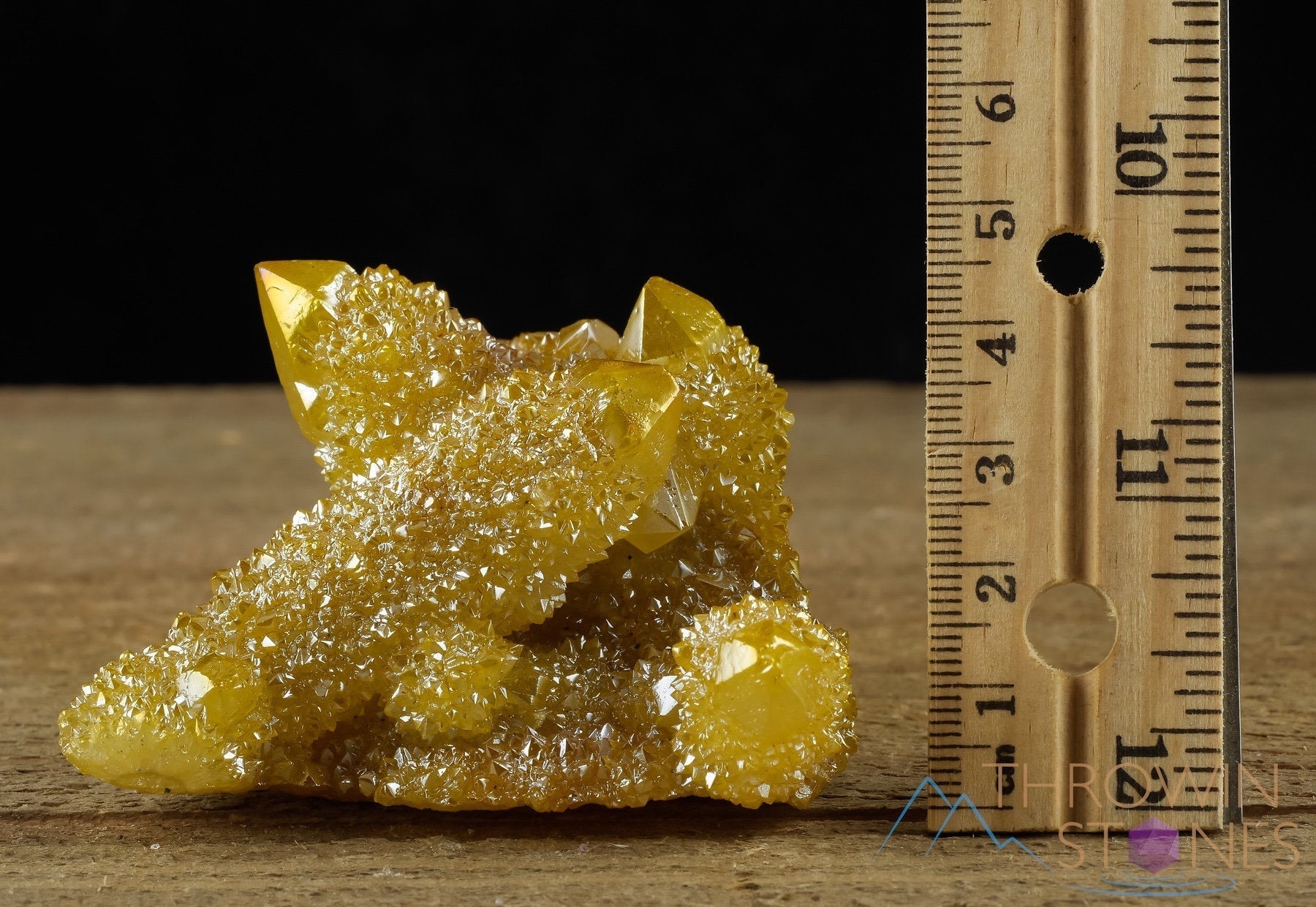 AURA QUARTZ Sunshine Yellow Rainbow Quartz Crystal Cluster - Natural Spirit Quartz for Healing, Meditation & Metaphysical Use - Perfect Crystal Decor for Home, Office & Spiritual Spaces (R0523)