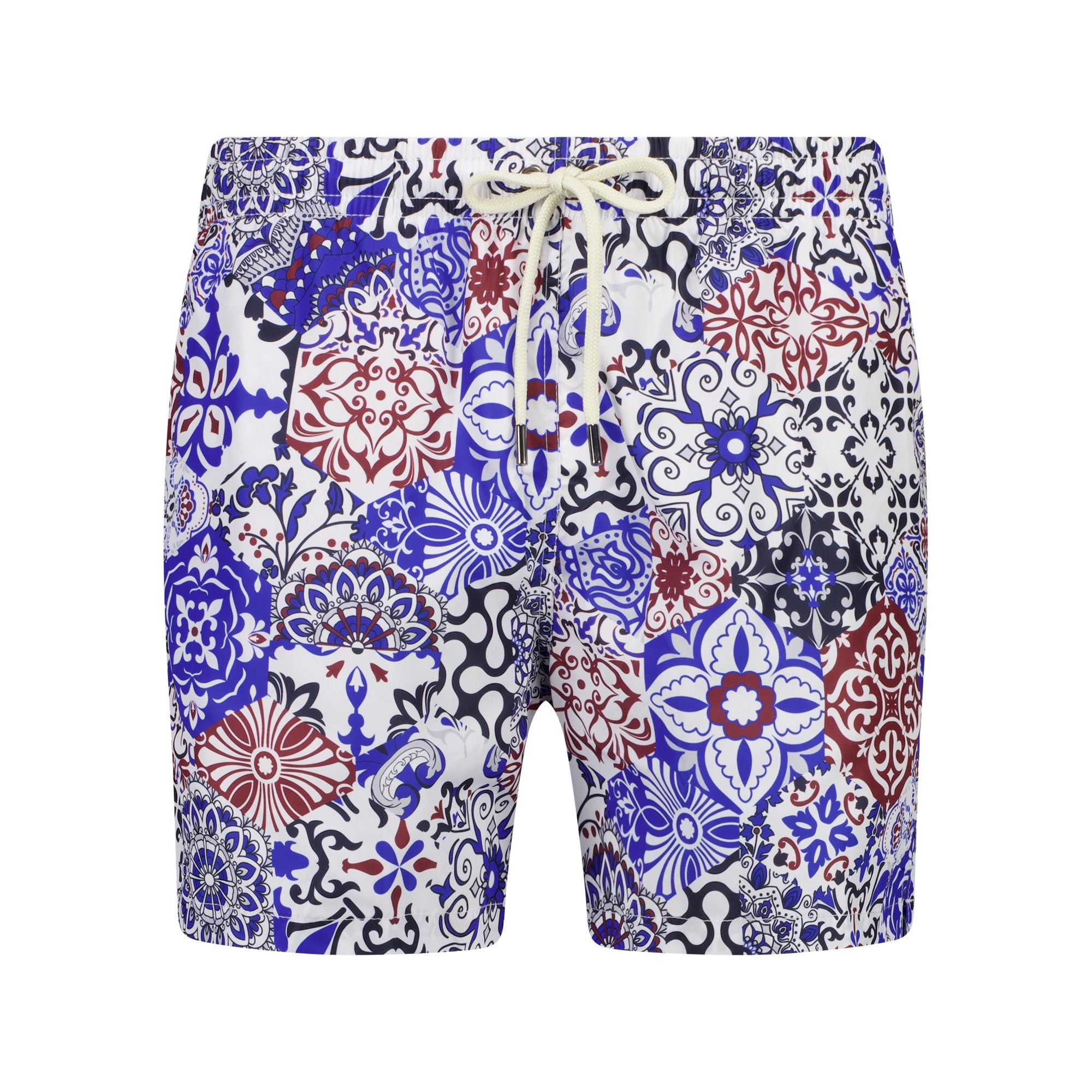 Ferrante Men's Swim Shorts - Quick Dry, UPF 50+ White Beach Shorts for Swimming, Surfing & Vacation | Lightweight & Comfortable for Pool, Beach & Outdoor Activities