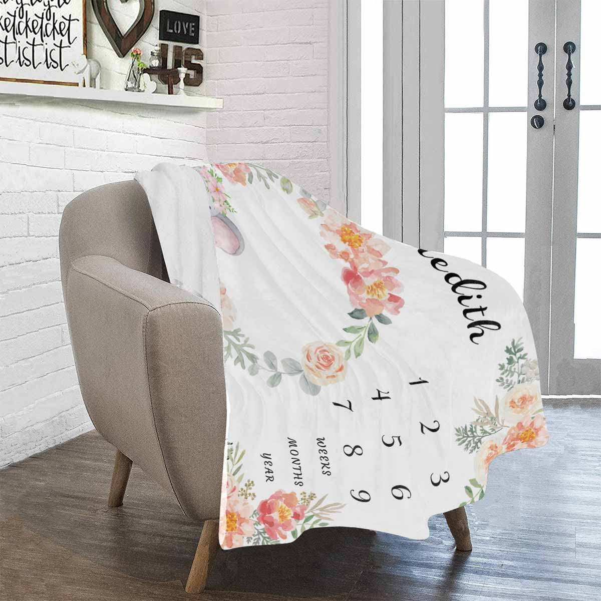Custom Baby Milestone Blanket with Name - Personalized 30