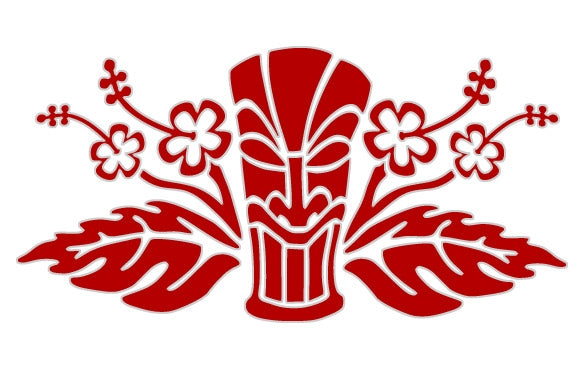 714 Tiki With Flowers 2.8 x 5.3 - Hawaiian Tropical Decor for Home, Bar, and Party | Tiki Statue for Luau, Beach Theme, and Summer Decorations