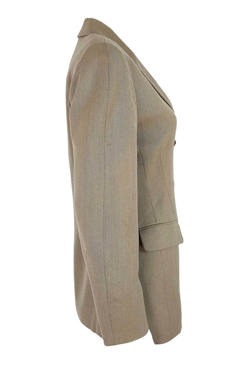 JIL SANDER Pure New Wool Light Brown Single Breasted Jacket for Women (Size FR 38) | Classic Office Blazer & Formal Coat for Business, Work & Special Occasions