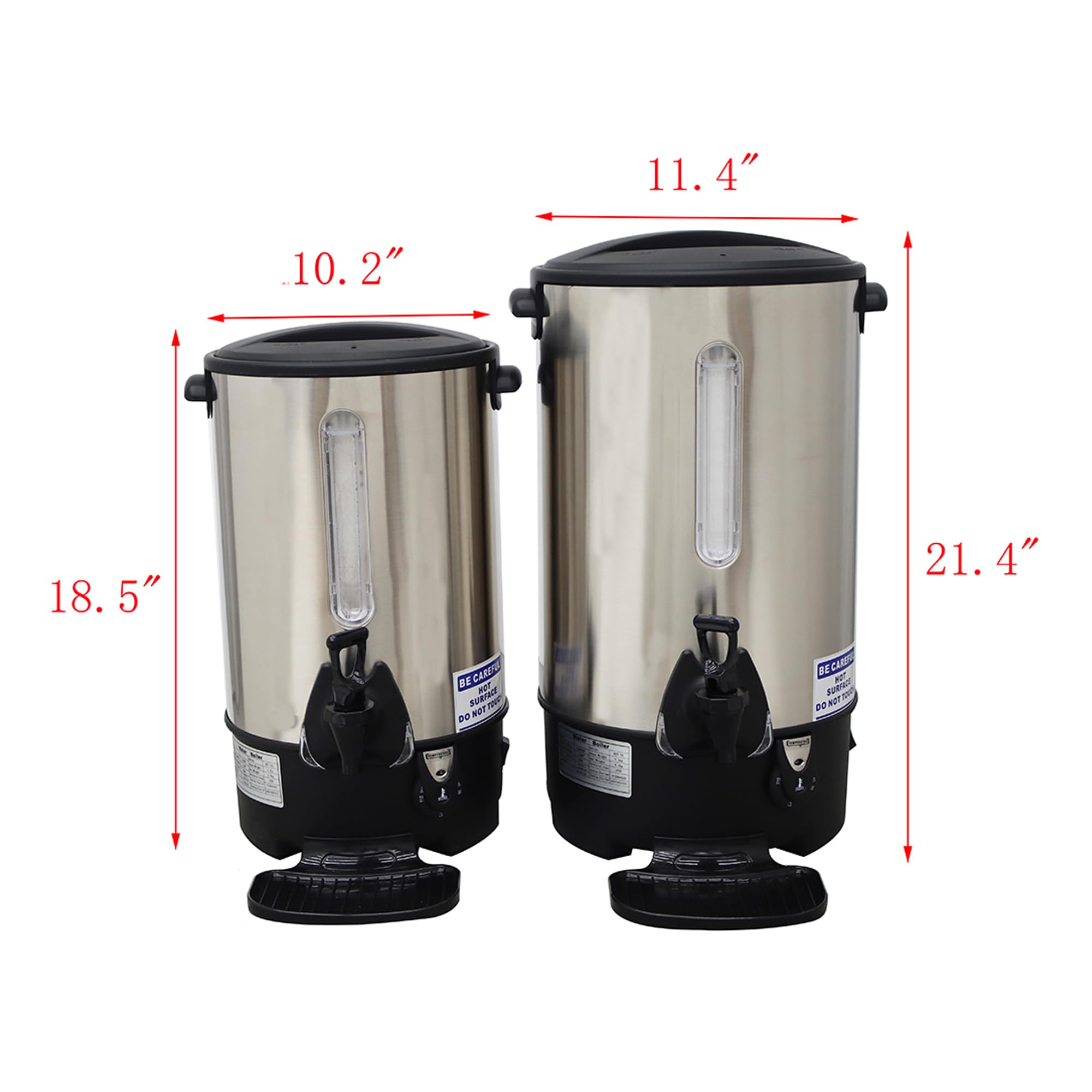 110V 8.8L Commercial Hot Water Dispenser with Stainless Steel Inner Tank - 1500W Fast Boiling for Coffee, Tea, Milk & Beverage Service - Perfect for Restaurants, Cafes & Offices