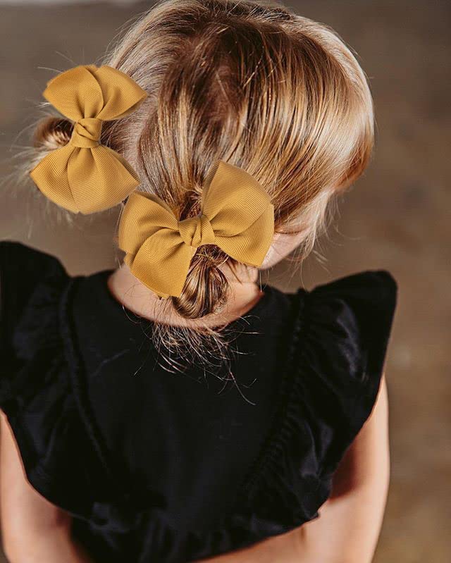 40pcs 4 Inch Grosgrain Ribbon Hair Bows for Girls - Toddler Baby Kids Teens Hair Clips with Alligator Clips - Perfect for School, Birthday Parties, and Daily Hair Accessories (20 Pairs)