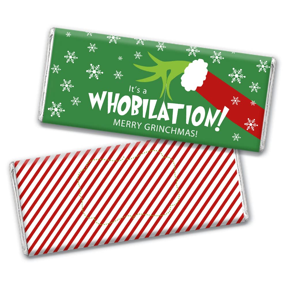 24-Pack Christmas Candy Bar Wrappers DIY Kit - Grinch Themed Party Favors for Holiday Treats & Gifts | Perfect for Christmas Parties, Classroom Activities & Festive Gift Wrapping