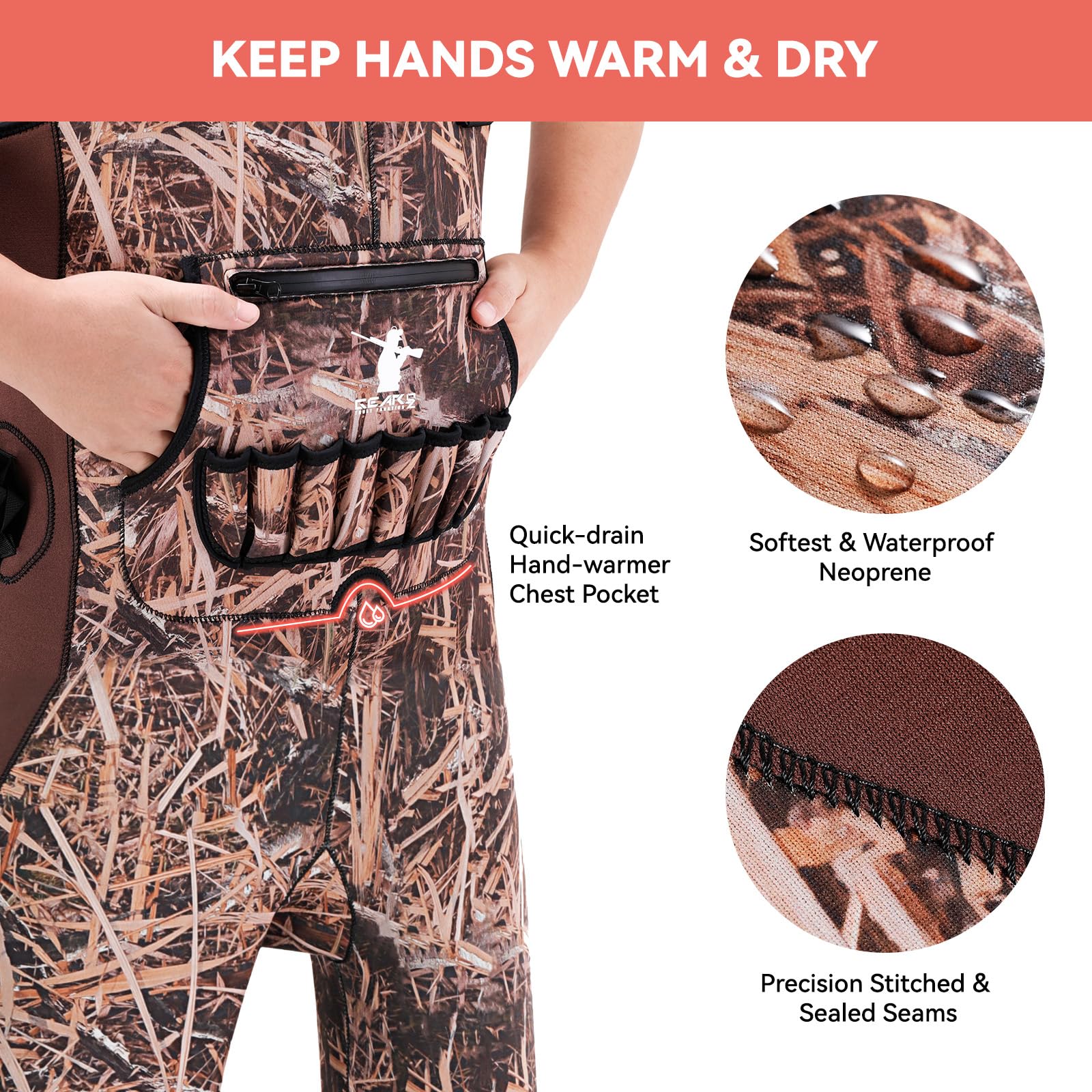 Women's Insulated Neoprene Waterproof Chest Waders for Duck Hunting & Fishing - Camo Bootfoot Design with Breathable Fabric & Boot Hanger - Perfect for Cold Weather Waterfowl Hunting & Outdoor Adventures