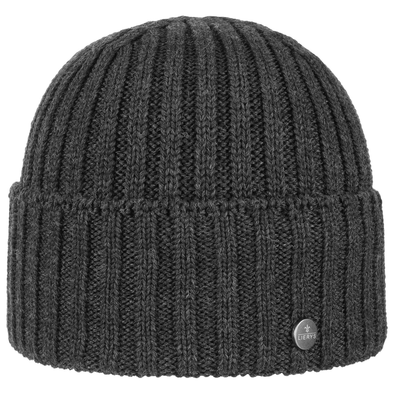 Lierys Merino Wool Knit Beanie with Foldable Cuff - Warm Winter Hat for Men & Women - Perfect for Skiing, Hiking, and Cold Weather Activities
