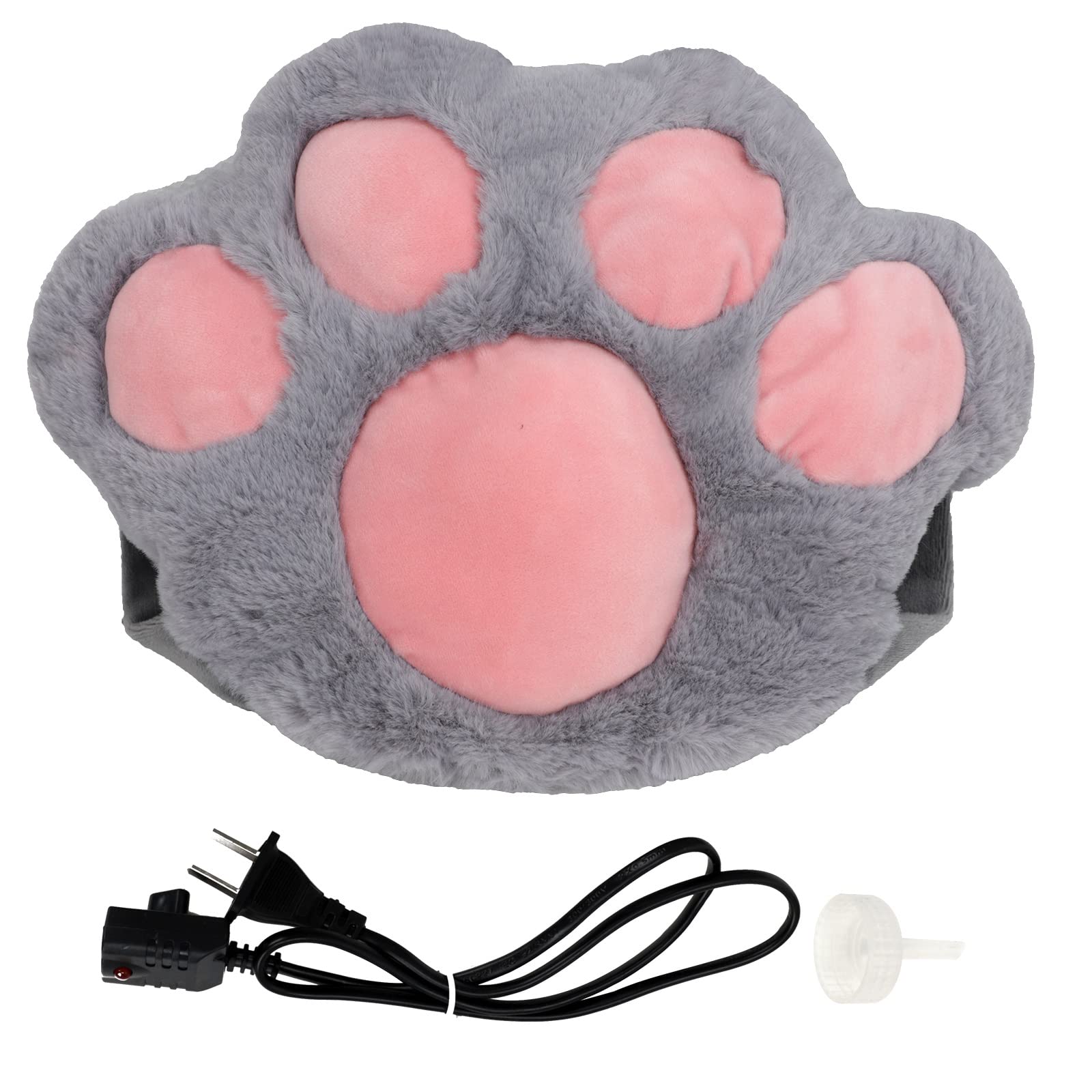 3D Cat Paw Hot Water Bottle with Plush Cover - Large Capacity Leak-Proof PVC Heating Pad for Neck, Uterus & Kidney Pain Relief - Rechargeable Hand Warmer for Winter (Perfect for Home, Office & Travel Use)