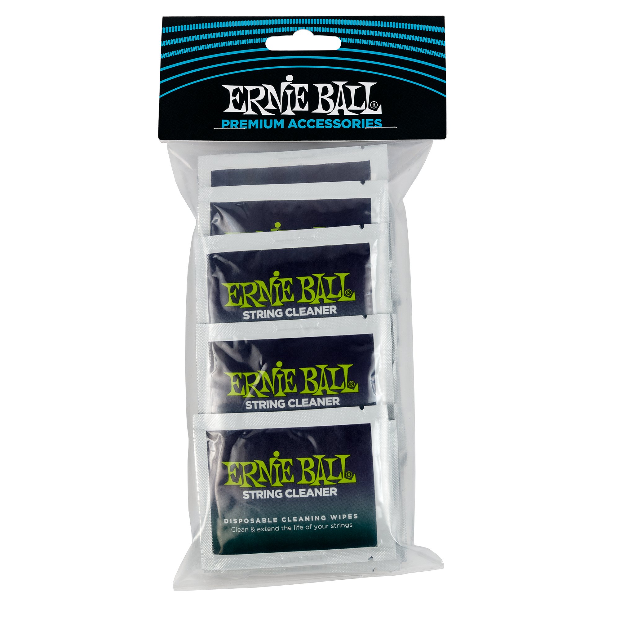 Ernie Ball Wonder Wipes Guitar String Cleaner - 20 Pack (P04249) | Fast-Acting Formula for Guitar, Bass & Ukulele Strings | Perfect for Stage, Studio & Home Use