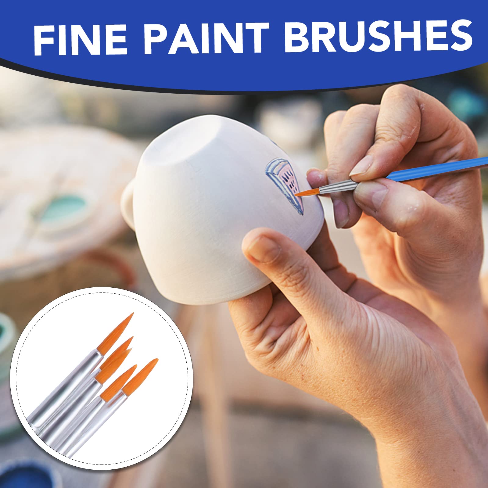 AROIC 110-Piece Professional Paint Brush Set for Acrylic, Oil & Watercolor - Nylon Hair Artist Painting Kit for Canvas, Wall Art & DIY Projects