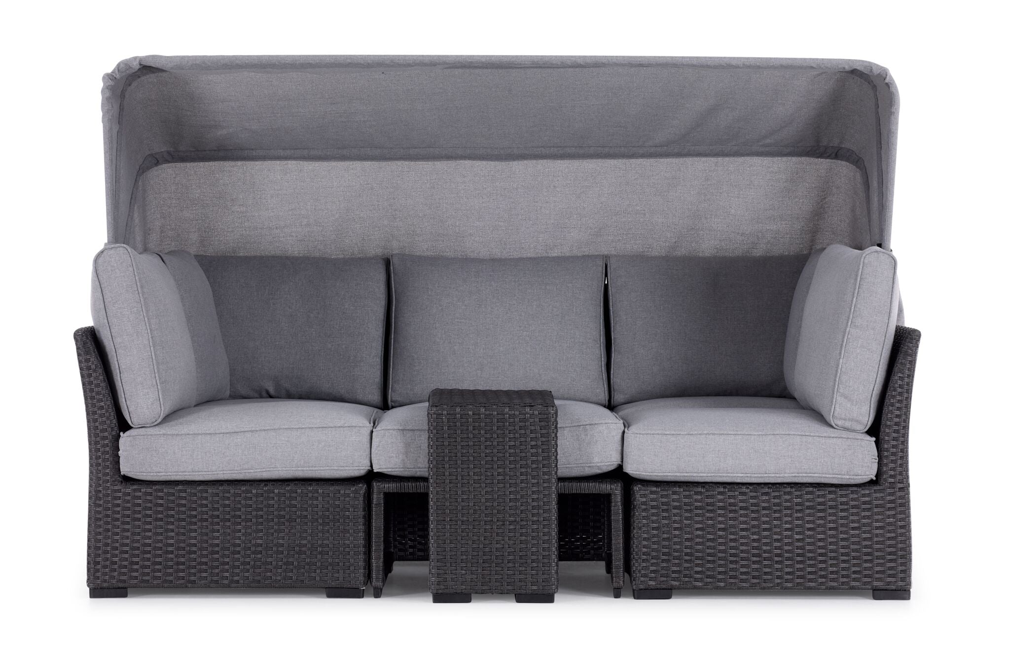 Caprie Outdoor Day Bed - Black & Grey - Perfect for Patio, Garden, or Poolside Relaxation