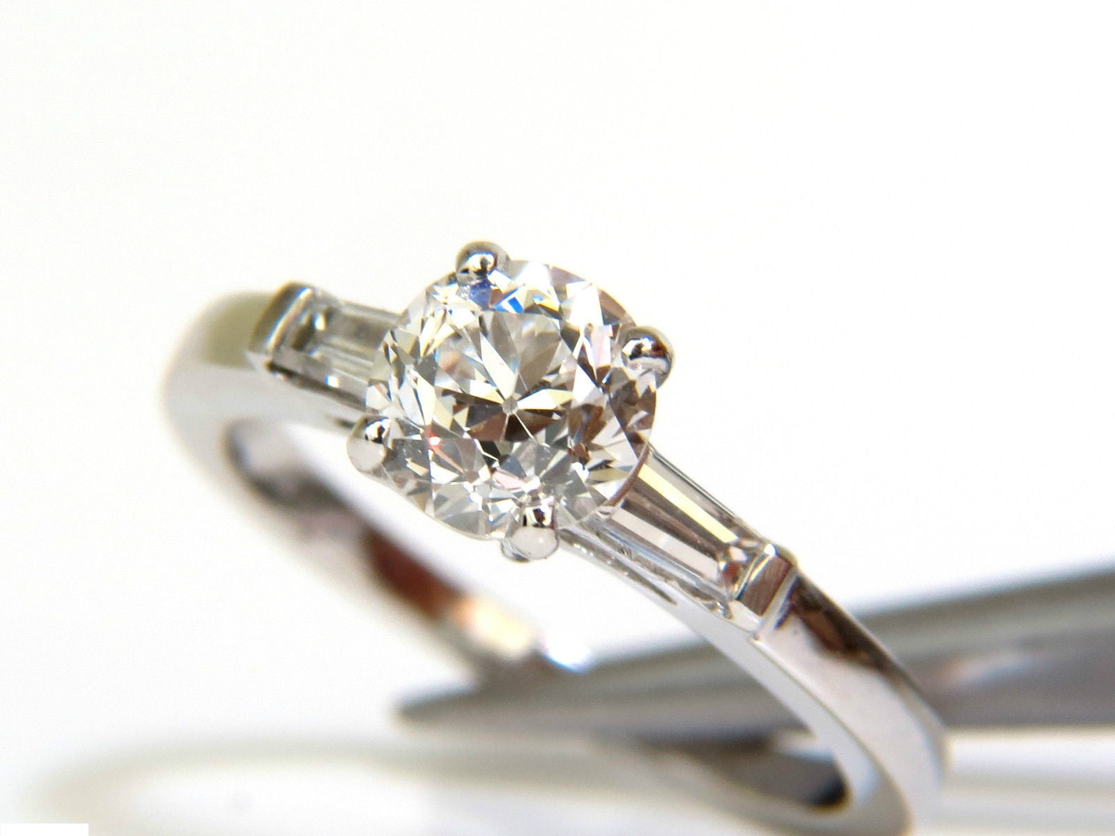 1.21CT GIA Certified European Cut Diamond Ring - F Color VS2 Clarity Platinum Band for Engagement, Wedding & Anniversary Gifts