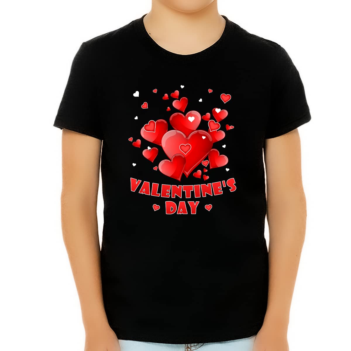 Valentine's Day Shirts for Boys - Cute Heart Print Funny Kids T-Shirt | Perfect Valentine Gift for Boys | School Party, Family Photos & Holiday Outfits
