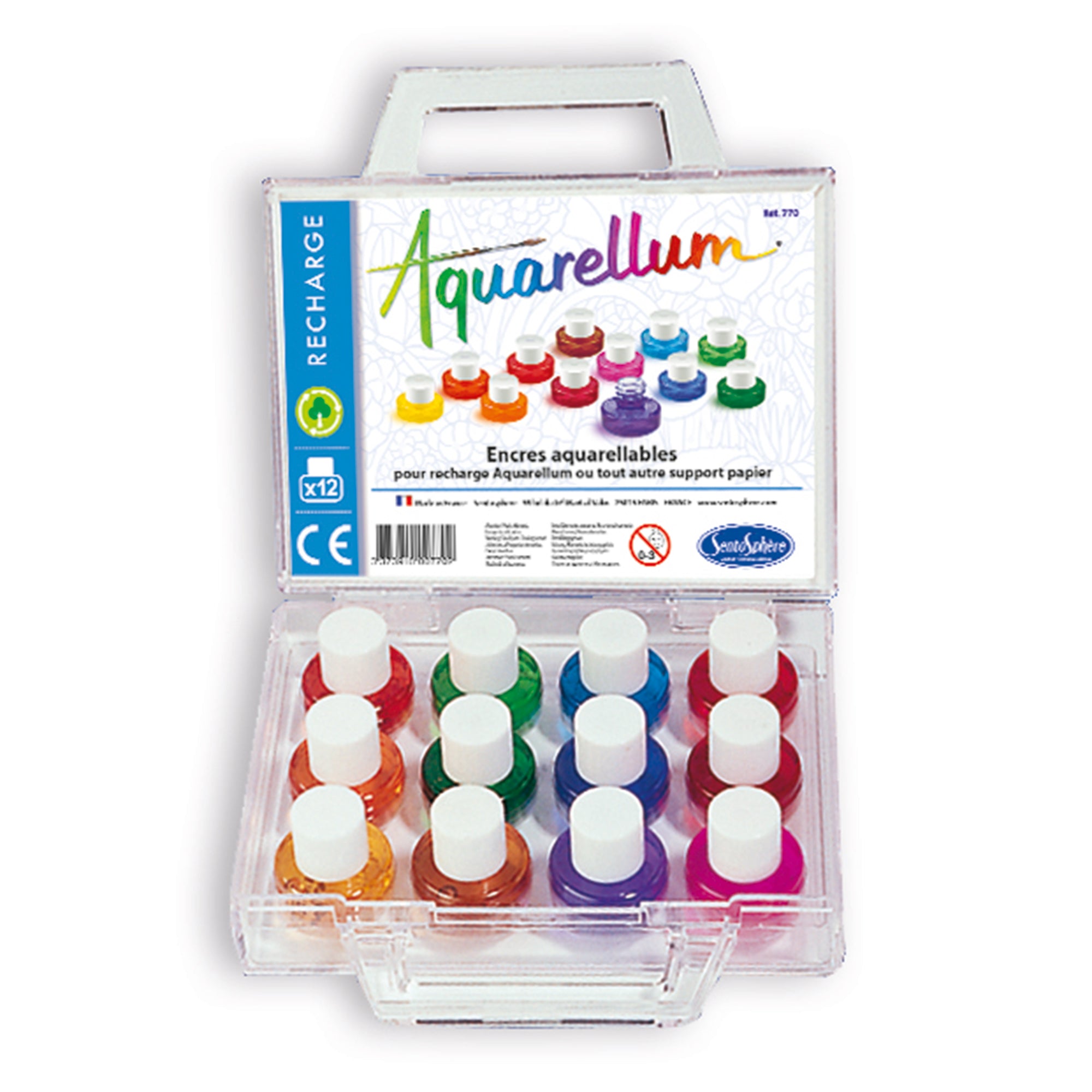 12-Piece Aquarellum Ink Set for Watercolor Painting - Vibrant Colors, Premium Quality - Perfect for Artists, Calligraphy & DIY Crafts
