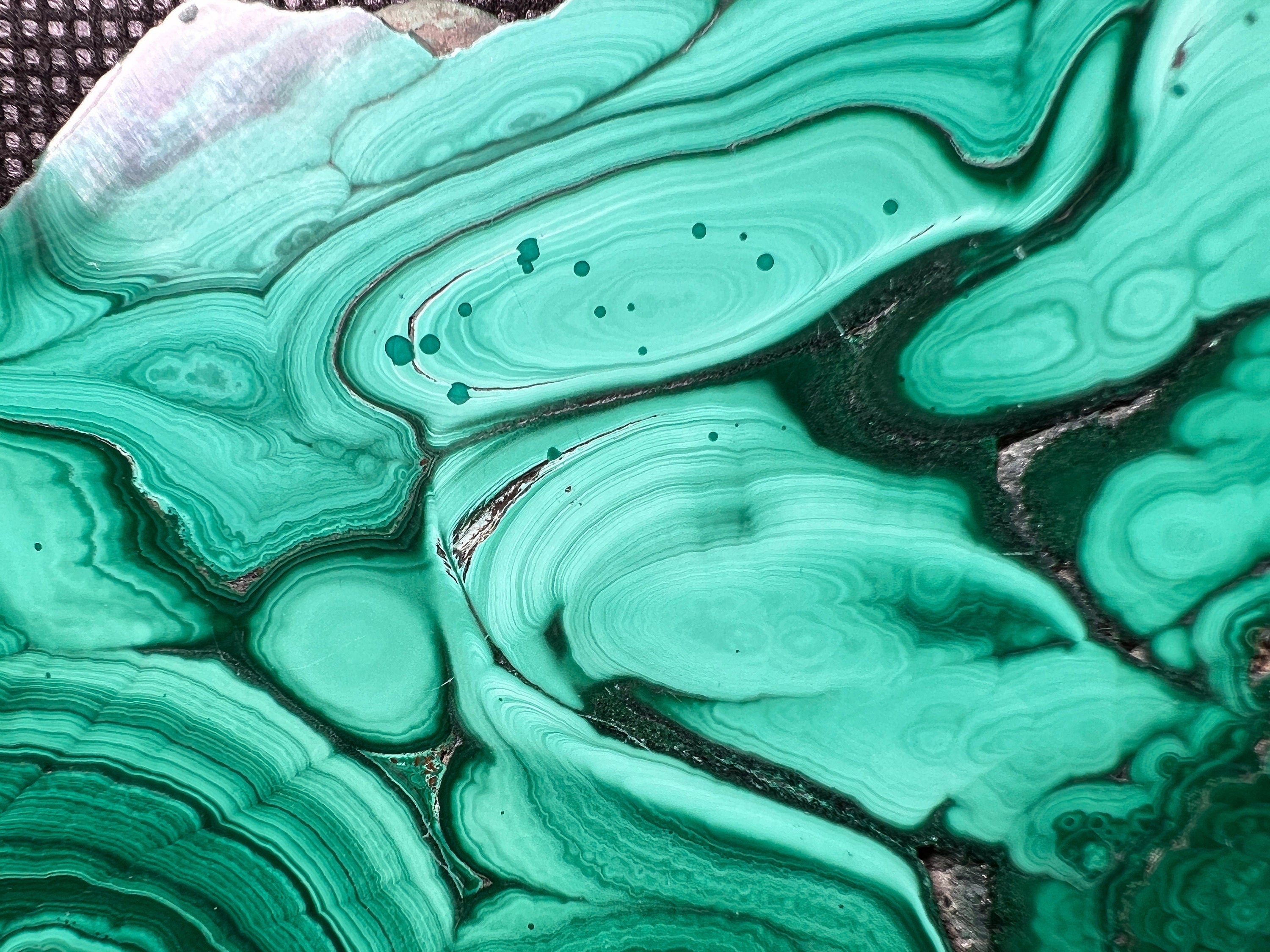 Premium MALACHITE Crystal Slab - Natural Green Malachite Stone for Jewelry Making, Unique Handcrafted Gifts, Home & Office Decor (50427) | Perfect for Meditation Spaces, Healing Crystals Collection & Luxury Interior Design