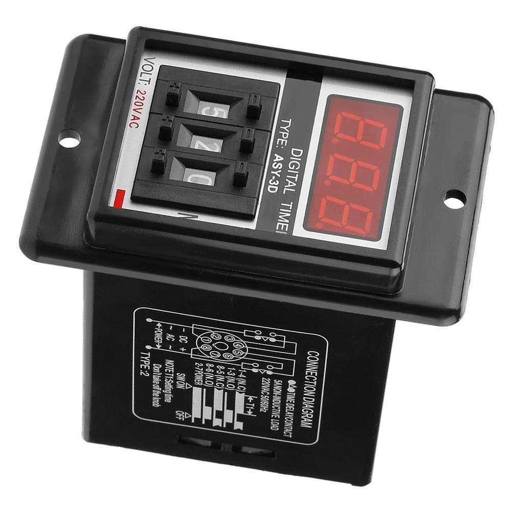 8 Pin Timer Relay Module - Digital Display Delay On Timer 0-199 Minutes, 220V AC (ASY-3D) for Industrial Automation, HVAC Systems & Electrical Control Panels