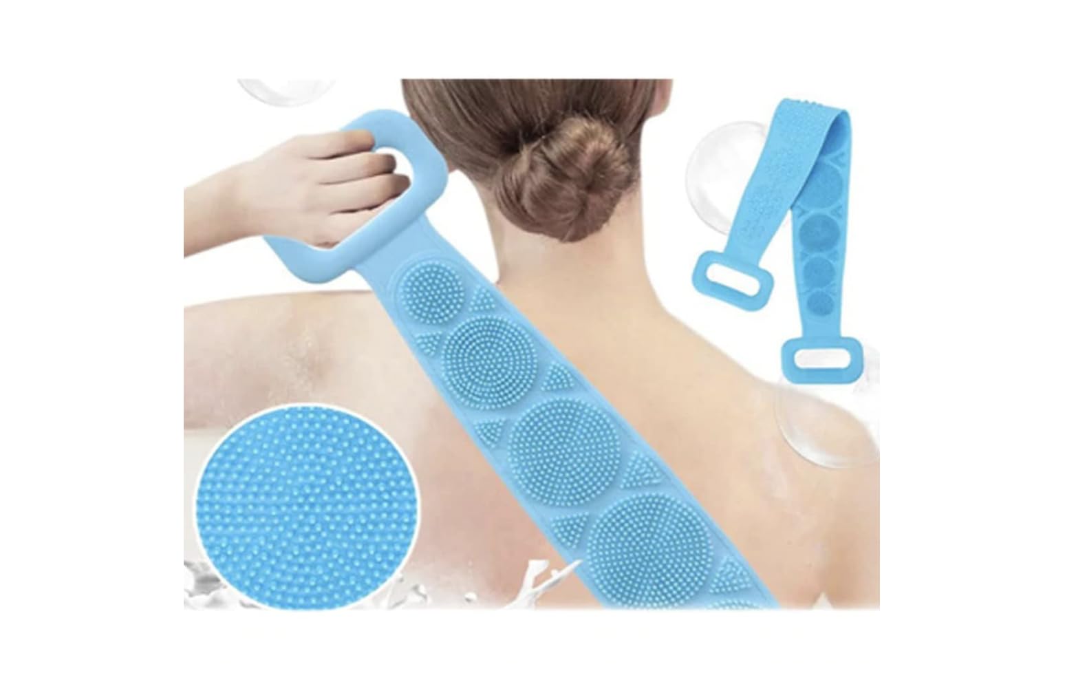 SBTs® Silicone Body Back Scrubber - Dual-Sided Exfoliating Brush for Deep Skin Cleansing & Dead Skin Removal | Shower Massage & Bath Brush | Easy to Clean & Hygienic | Perfect for Spa Days & Sensitive Skin Care