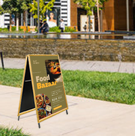 30x40 A-Frame Sign Holder - Large Wood Snap Frame Display Board with 1 1/4