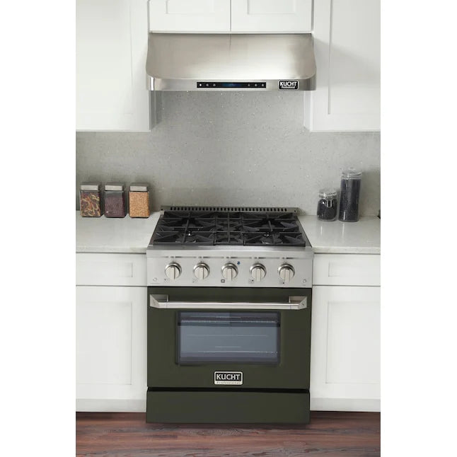 Kucht 30-Inch Pro Style Dual Fuel Range - Professional Gas & Electric Kitchen Stove for Home Chefs | Perfect for Baking, Roasting & High-Heat Cooking