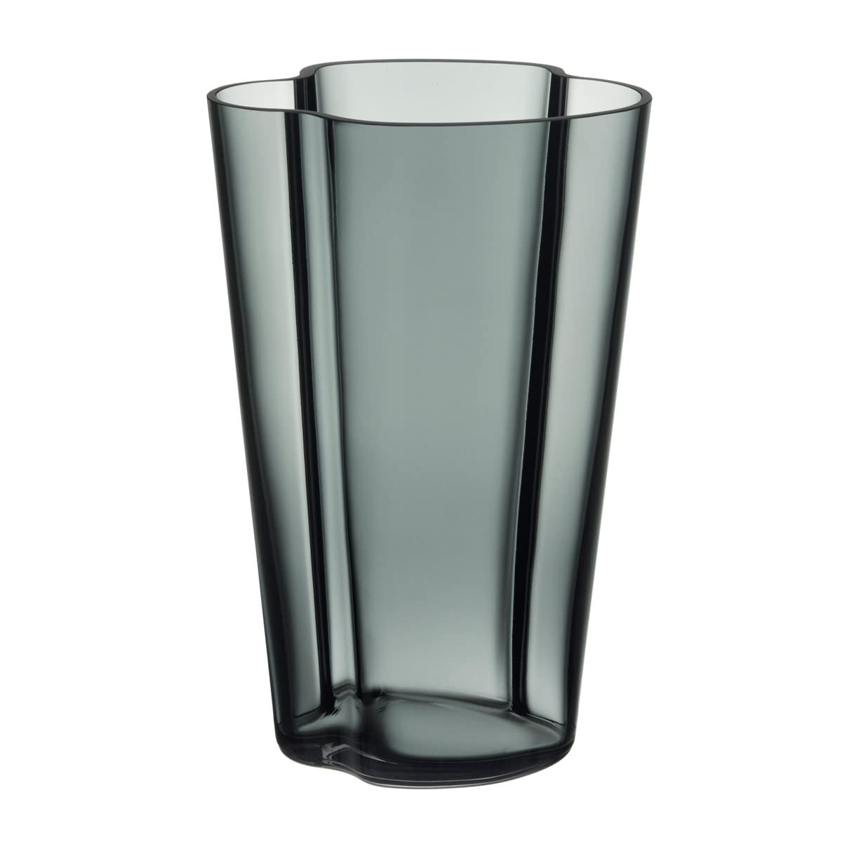 Iittala Aalto Vase 220mm - Handmade Grey Glass Vase for Modern Home Decor - Perfect for Flowers, Centerpieces & Scandinavian Interior Design
