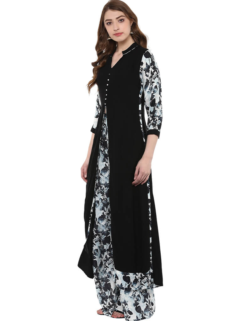 Black Rayon Palazzo Straight Pants for Women - Comfortable High Waist Wide Leg Trousers for Office, Travel & Casual Wear