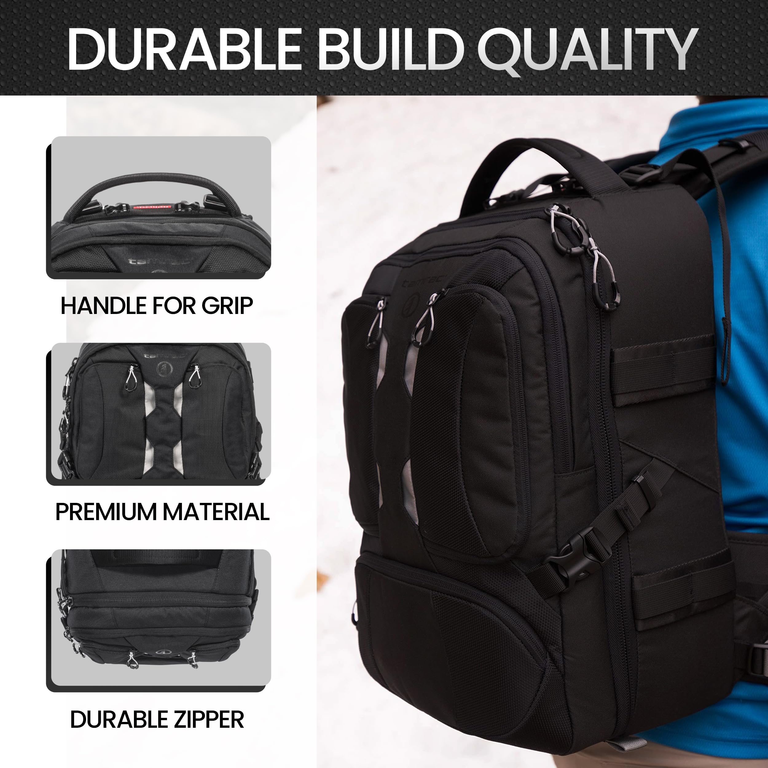 Tamrac Anvil 17 DSLR Camera Backpack for Photographers - Professional Photography Bag with Laptop Compartment & Tripod Holder - Durable Camera Carrying Case (Black) - Perfect for Travel, Hiking & Outdoor Photo Shoots