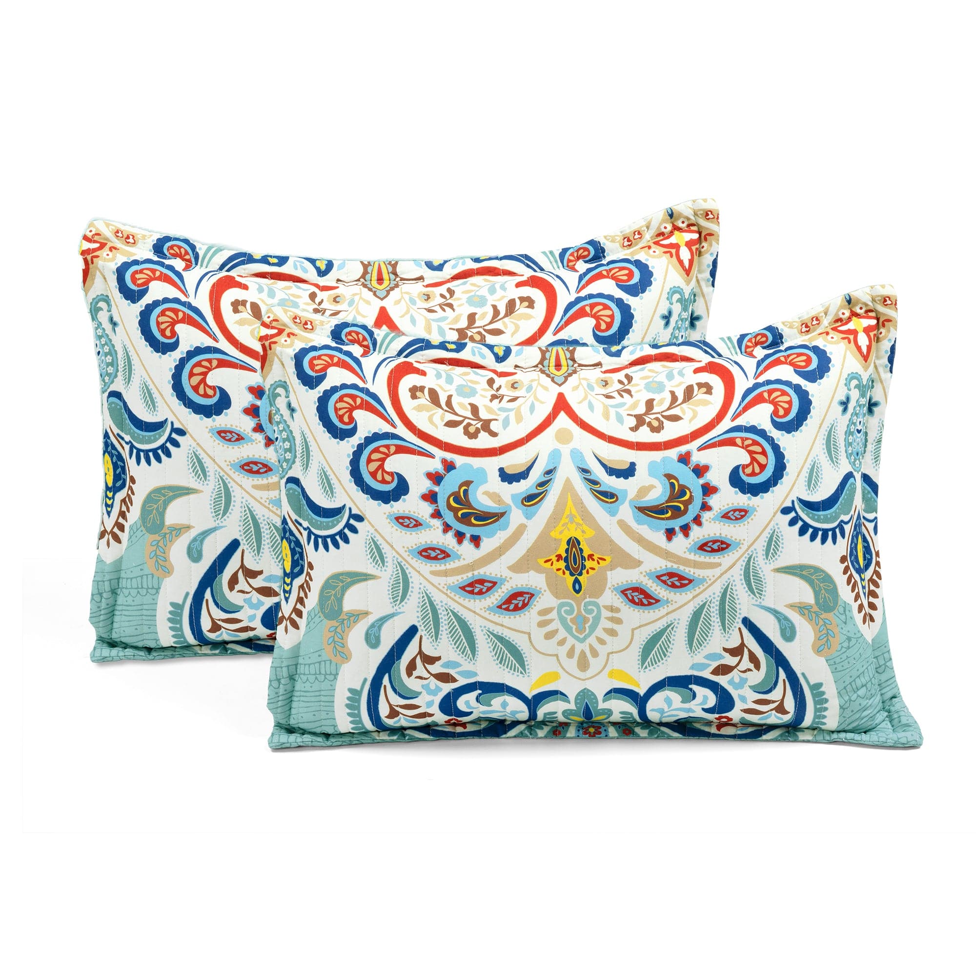 Boho Chic Quilt 3 Piece Set - Queen Size Bedspread with Matching Pillow Shams, Lightweight Cotton Coverlet for Bohemian Style Bedroom Decor - Perfect for Master Bedroom, Guest Room & Dorm Room