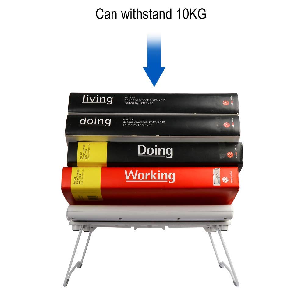 Lightweight Ventilated Laptop Stand with Adjustable Phone Holder - Foldable & Portable Riser for 13-17 Inch Notebooks - Ergonomic Computer Desk Stand for Home Office, Gaming & Work (White)