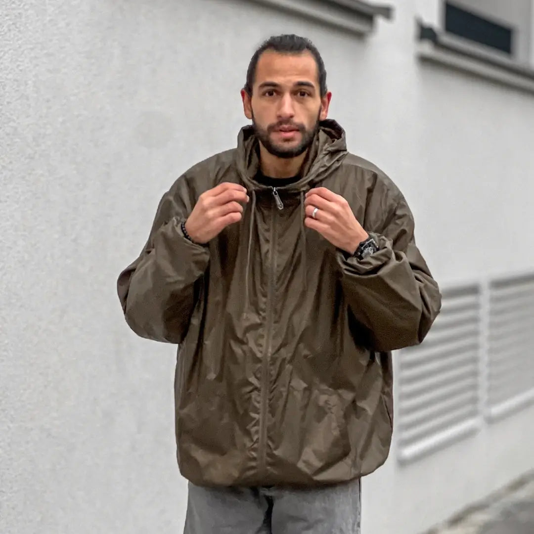 Lightweight Men's Packable Full Zip Windbreaker Jacket - Water-Resistant & Breathable for Outdoor Hiking, Running, and Travel