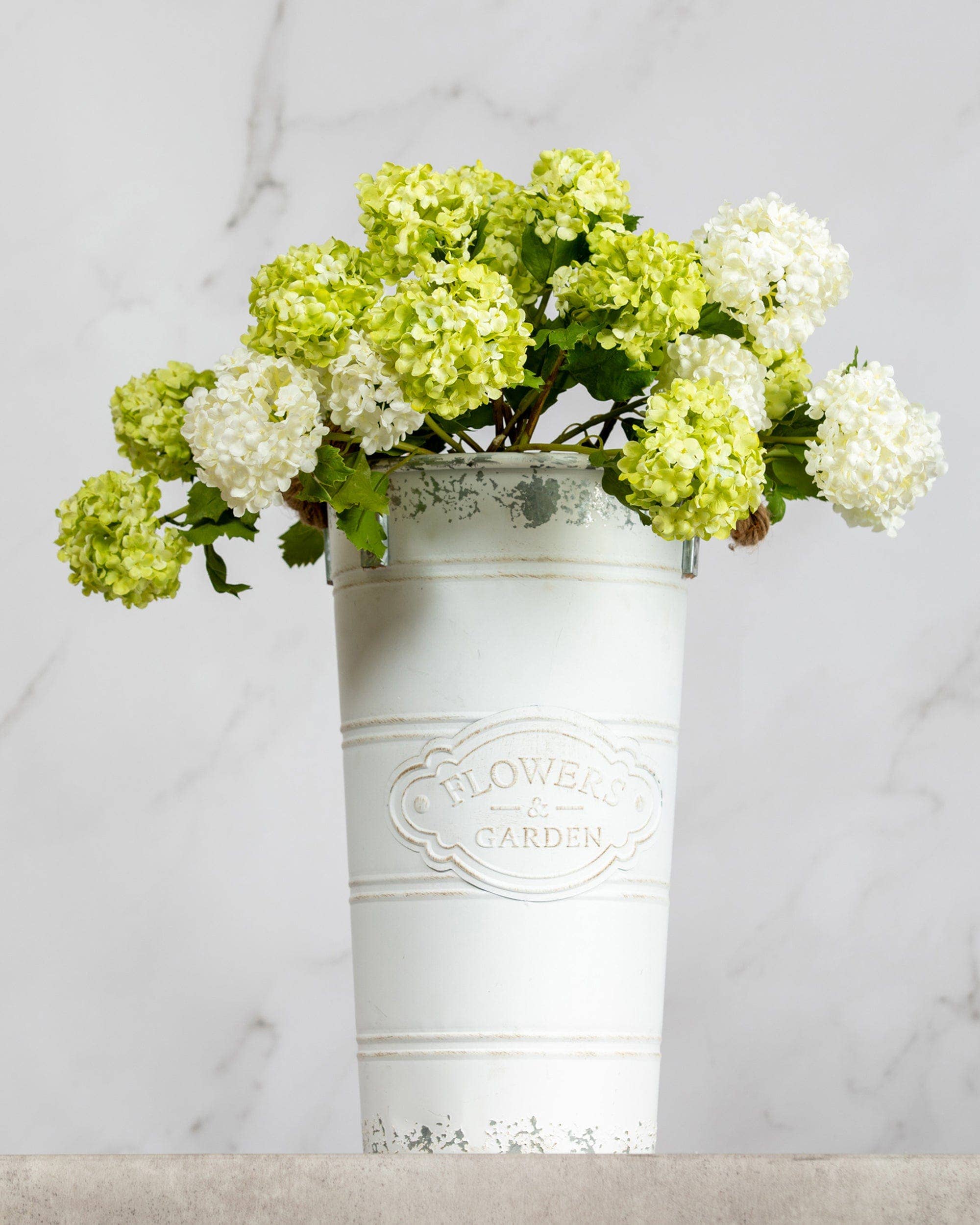 Artificial White Snowball Hydrangea 21.5