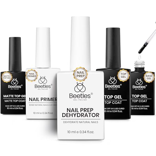 5 Pcs 10ml Clear Gel Top Coat and Base Set