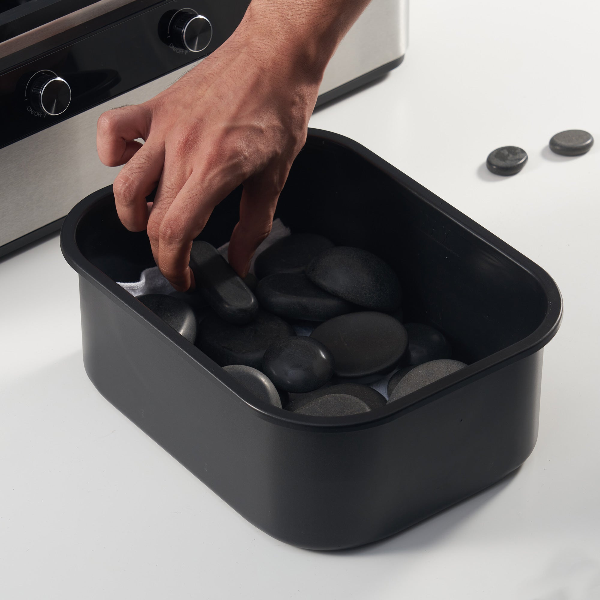 Professional Electric Massage Stone Warmer with Steam Function - 3 Bottle Heater for Massage Oil, Lotion & Gel - Perfect for Spa, Home Relaxation & Physical Therapy