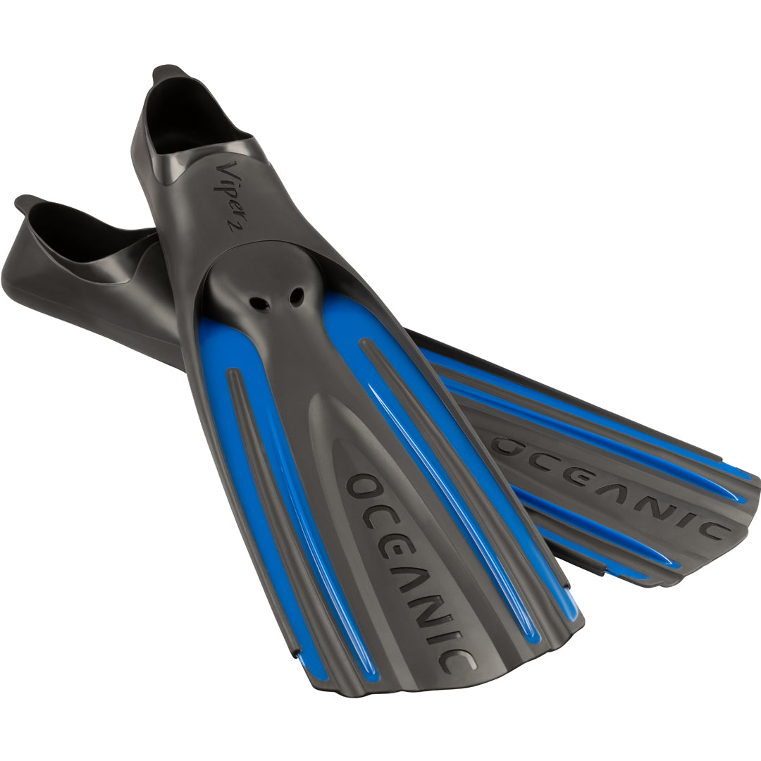 Viper 2 Full Foot Scuba Diving Fins - Lightweight & Comfortable for Snorkeling, Swimming & Underwater Photography