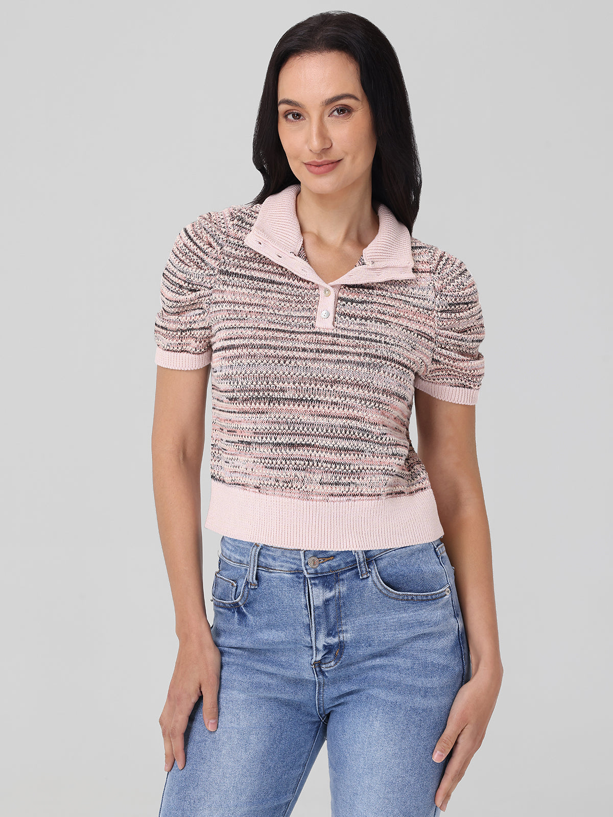 Ombre Mockneck Cotton Sweater for Women | Soft & Cozy Pullover | Perfect for Fall & Winter Outfits | Office Wear & Casual Chic Style