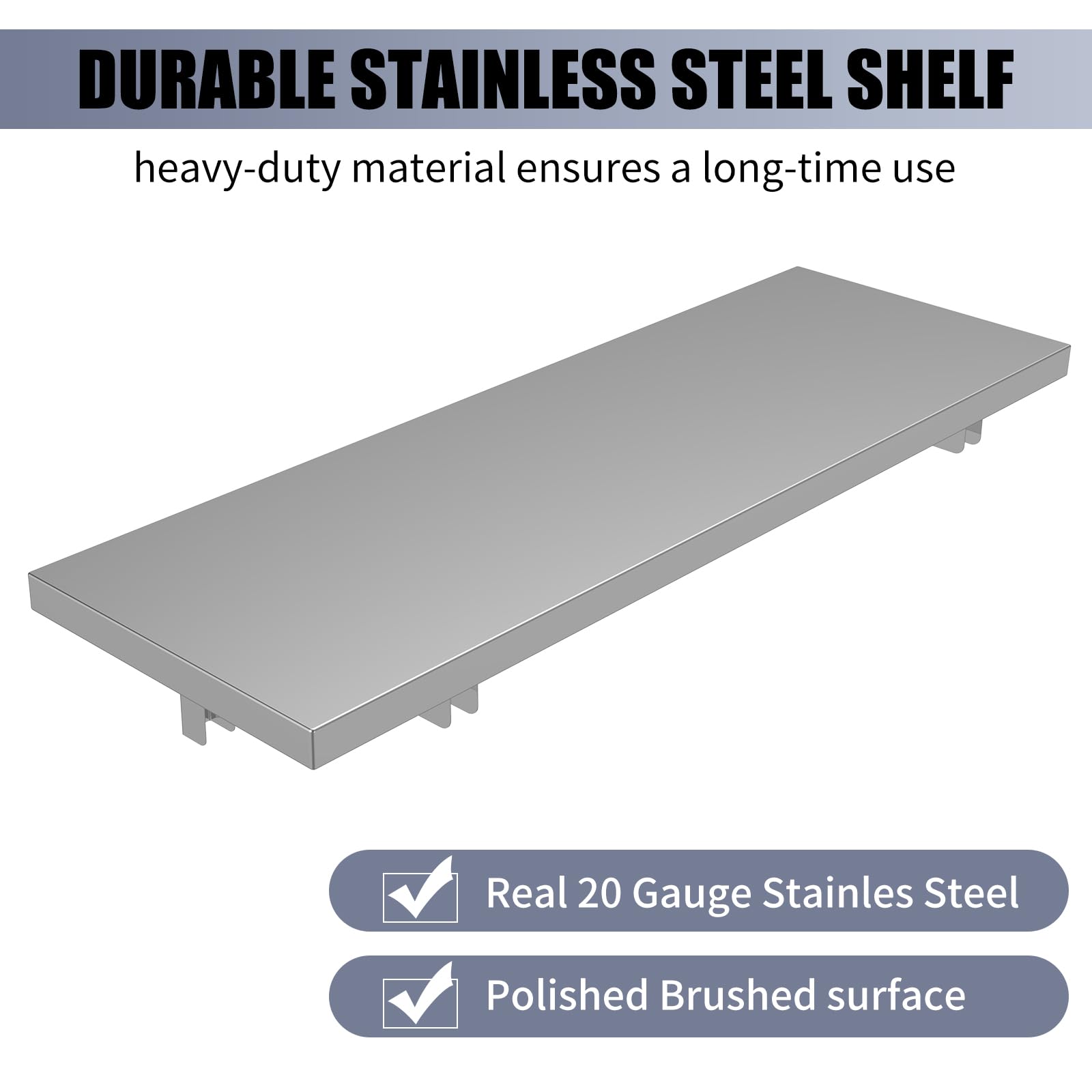 60 x12 Inch Folding Stainless Steel Wall Shelf - Heavy Duty Concession Shelf for Food Trailers, Concession Windows & Outdoor Events - Space Saving Metal Food Serving Shelves for Restaurants, Food Trucks & Catering Businesses