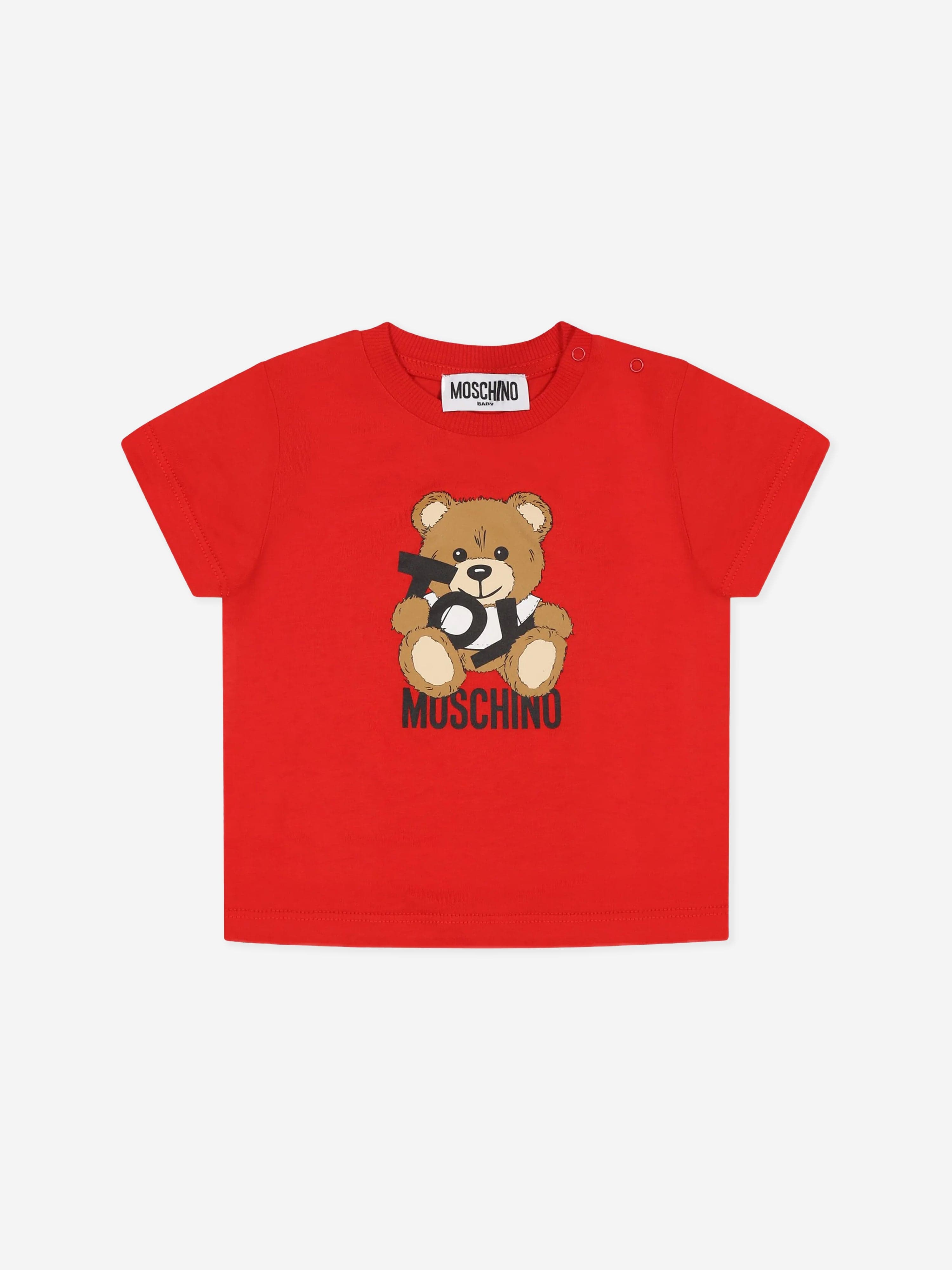 Adorable Baby Teddy Bear Logo T-Shirt in Red - Soft Cotton Comfort for Infants & Toddlers - Perfect for Playdates, Birthday Parties & Family Photos