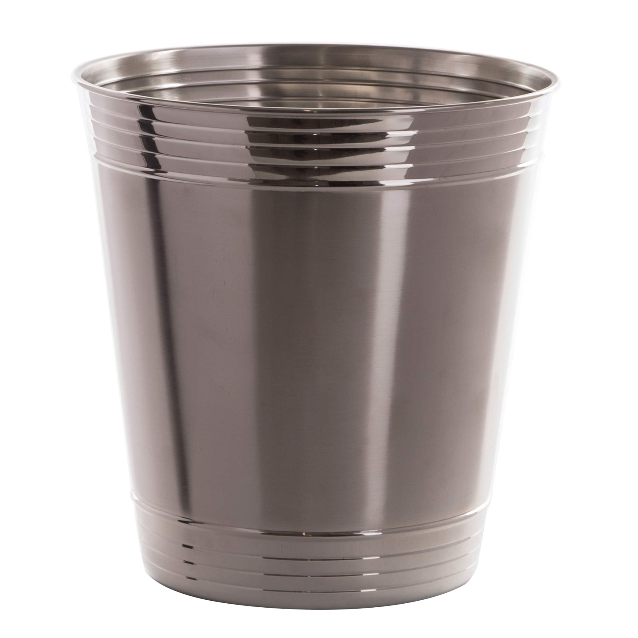Stainless Steel Trash Can - 1.6 Gallon Metal Waste Basket for Home, Office, Bathroom, Kitchen & Dorm Room | Small Garbage Bin for Bedroom, Desk & Office Essentials | Perfect for Recycling, Paper Waste & Daily Use