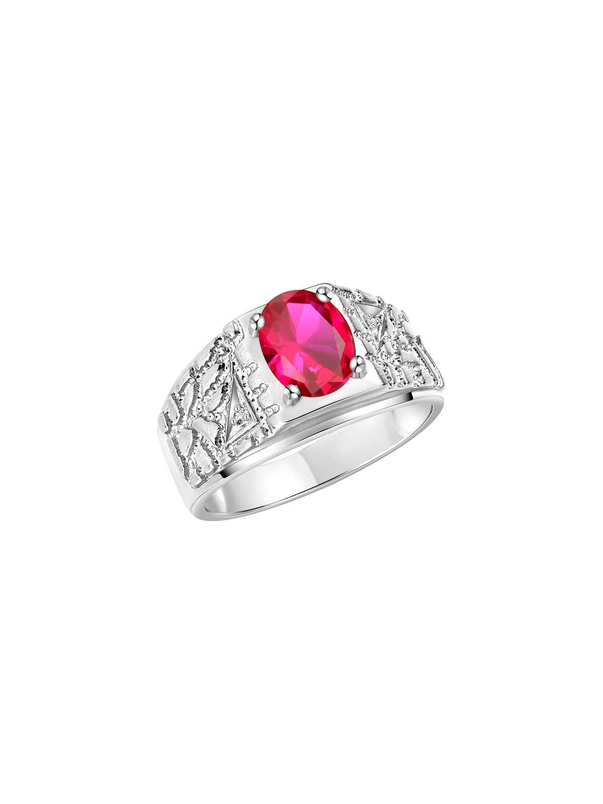 Rylos Men's Designer Nugget Ring - 9X7MM Oval Gemstone & Diamond Birthstone Ring in Sterling Silver (Sizes 8-13) | Perfect for Weddings, Anniversaries & Gifts | Stylish Men's Jewelry