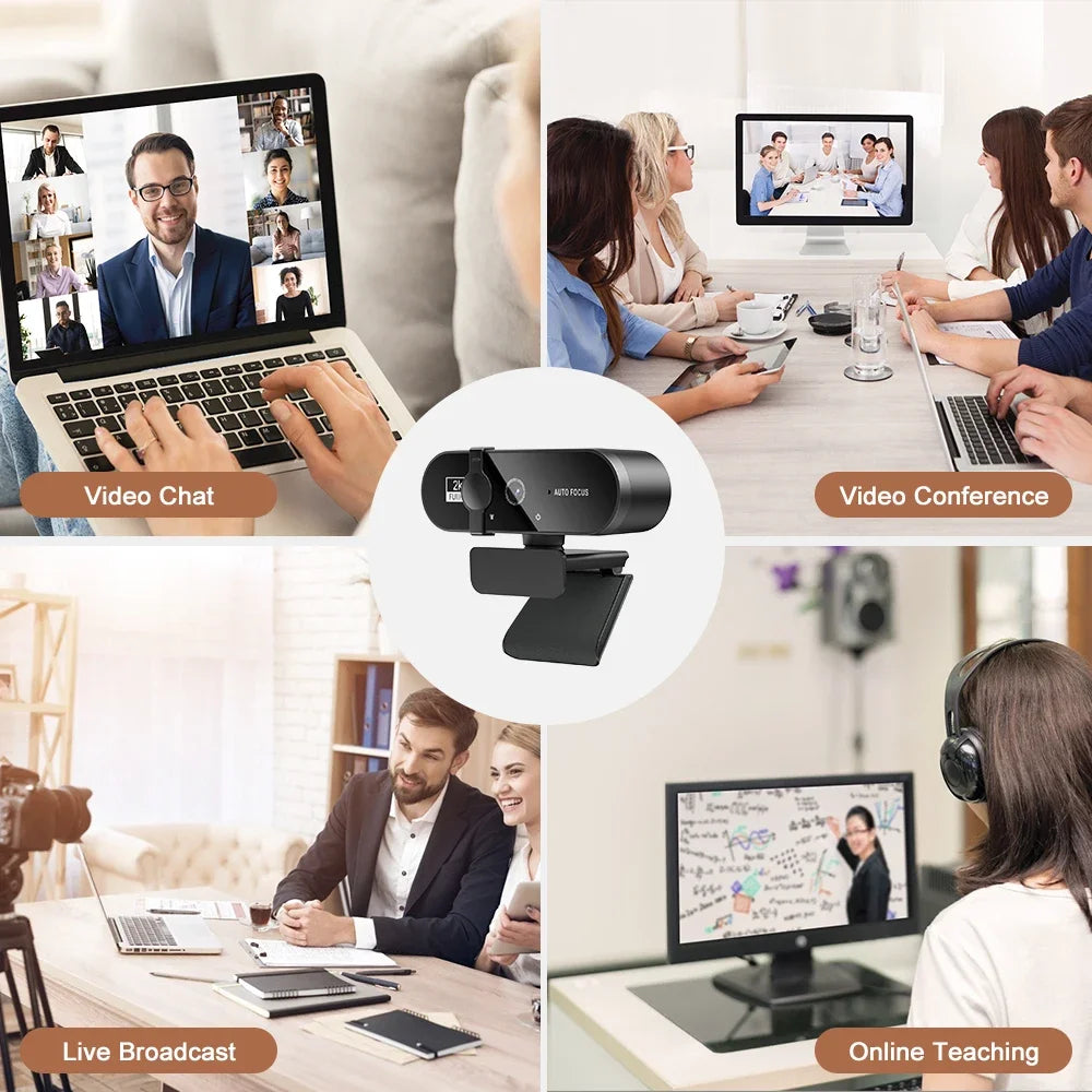 1080P Full HD Webcam with Auto Focus & Built-in Microphone - Perfect for Video Conferencing, Online Classes, Live Streaming & Remote Work