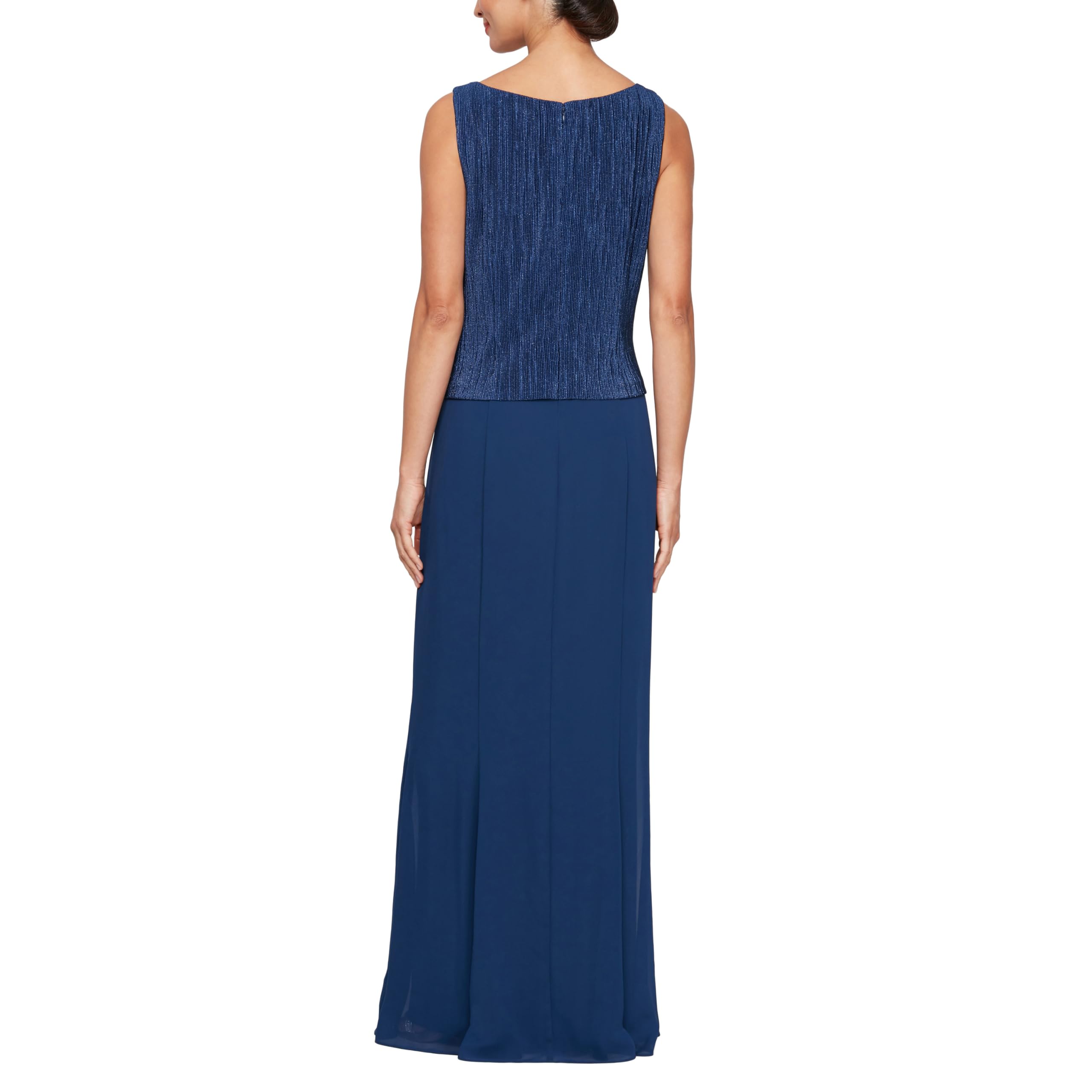 Alex Evenings Women's Plus Size Long Scoop Neck Formal Gown with Embellished Jacket - Elegant Wedding Guest Dress for Mother of the Bride, Evening Gala & Special Occasions