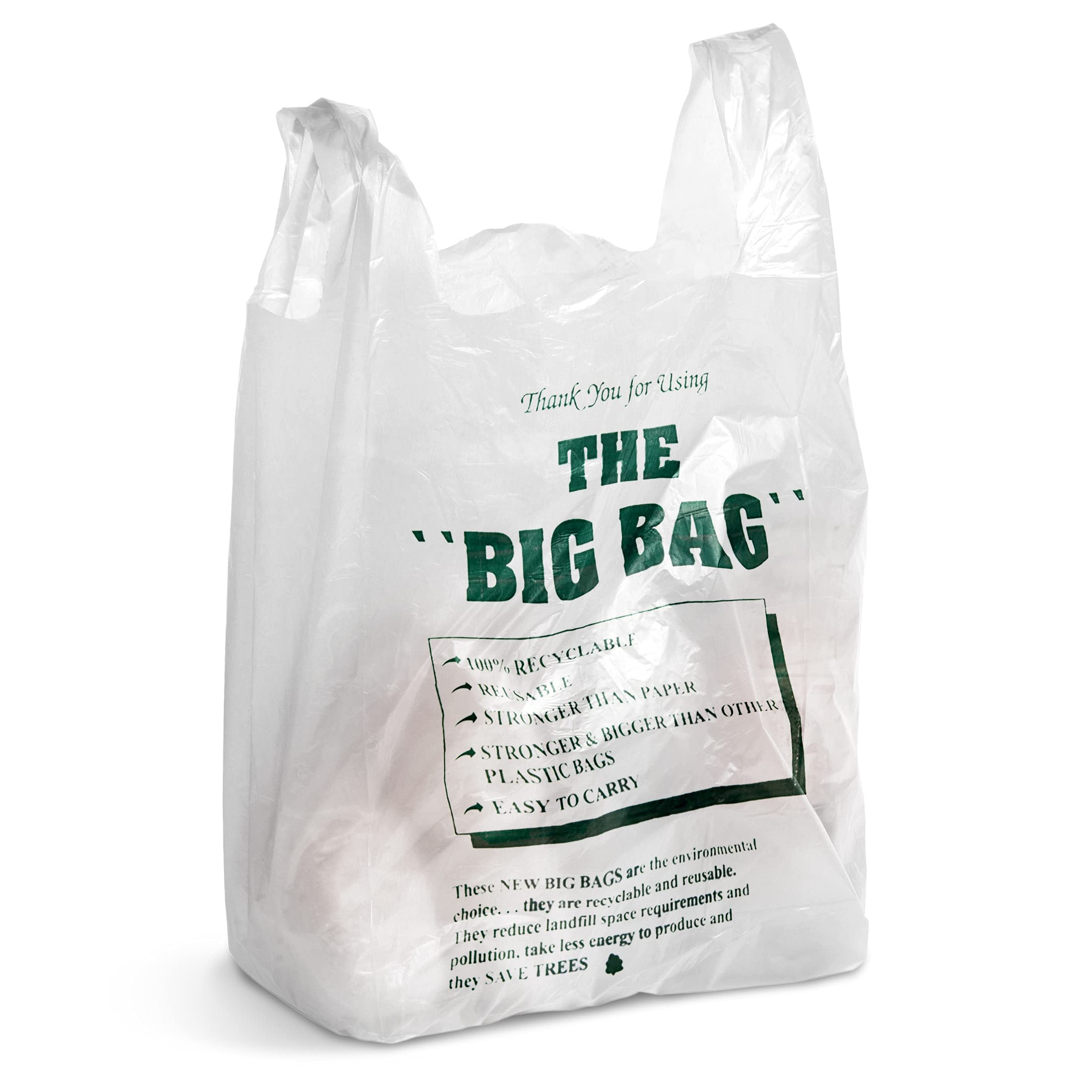 APQ 1000 Pack Thank You Plastic Bags 13x8x22 Inches - 0.65 Mil Thick Reusable Preprinted Shopping Bags for Retail Stores, Restaurants & Clothing Shops | Durable Carry-Out T-Shirt Bags for Groceries, Takeout & Merchandise