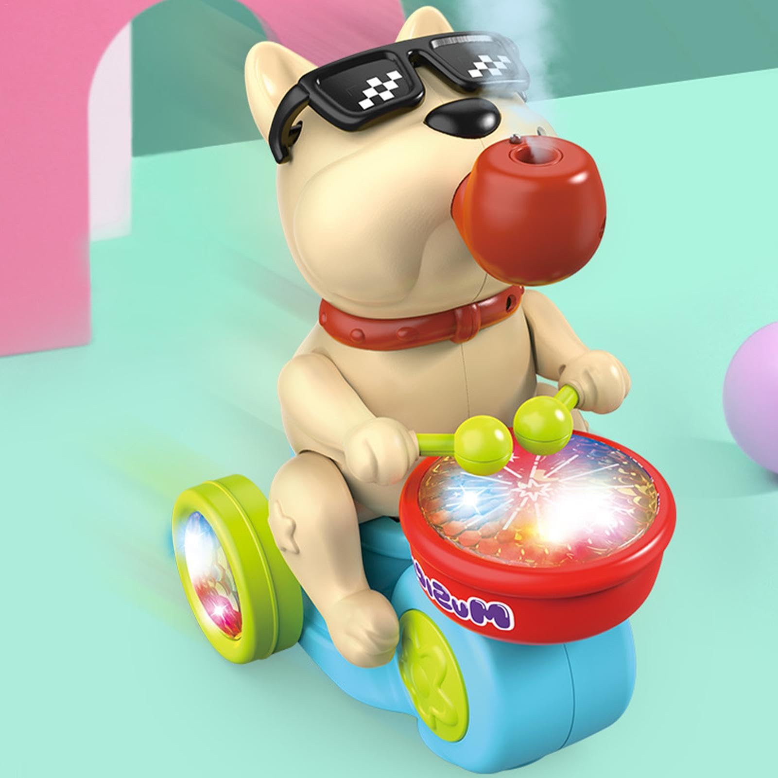 Drumming Dog Toy for Kids - Interactive Musical Light-Up Train Toy for Early Education & Fun Play | Perfect for Girls, Boys & Toddlers | Great for Birthday Gifts, Classroom Activities & Family Bonding Time