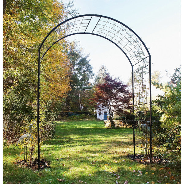 Achla Designs Monet II Arbor - 14 ft Garden Arch for Outdoor Weddings, Vine Support & Backyard Decor