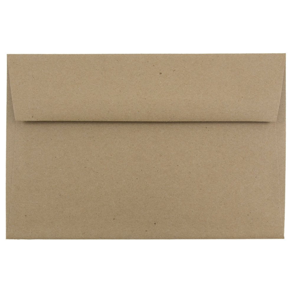 JAM PAPER A9 Premium Brown Kraft Invitation Envelopes 5.75