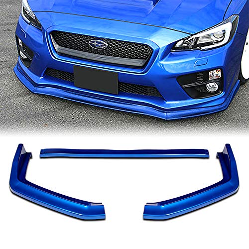 3PCS Front Bumper Lip Kit for 2015-2021 Subaru WRX STi - CS Style Splitter Trim, Spoiler & Air Dam Chin Diffuser Body Kit (Blue) | Enhanced Protection & Aggressive Styling for Street & Track Performance