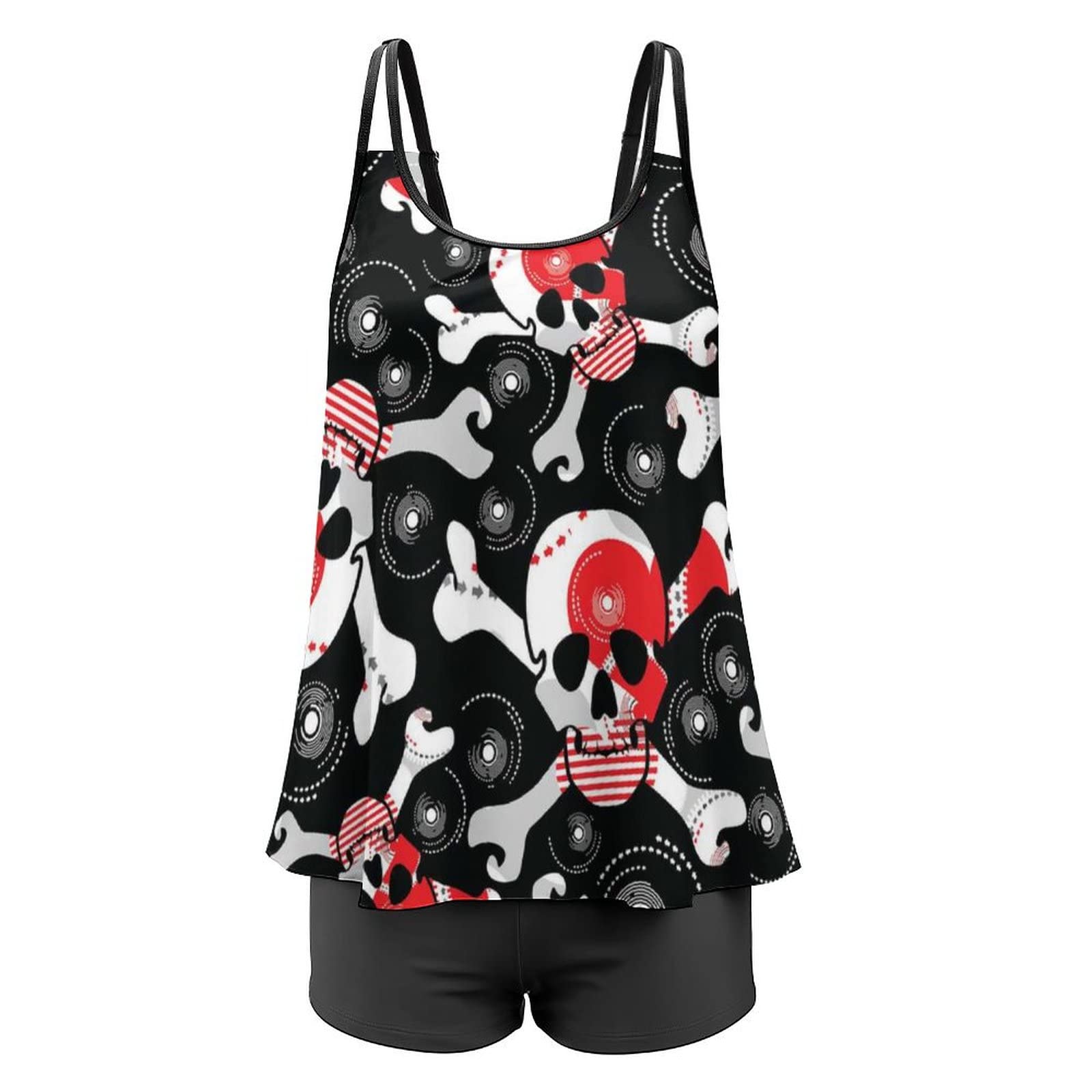 Women's Sport Fashion Tankini Swimwear Set - High Waist Bikini Top & Shorts for Beach, Pool, and Summer Vacation Activities