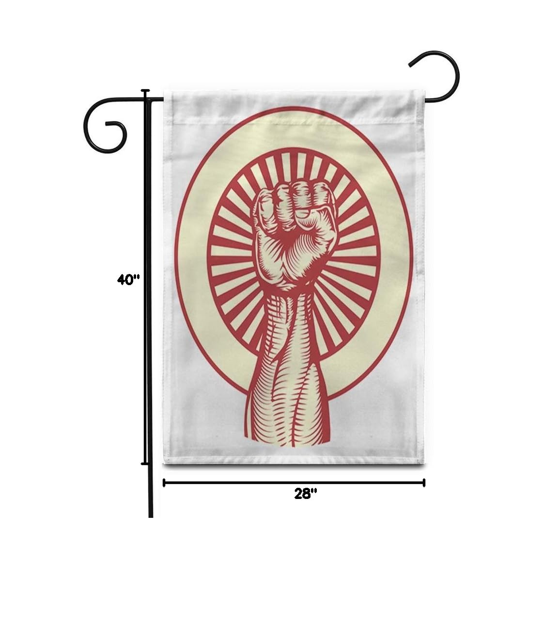 28x40 Inch Soviet Cold War Propaganda Garden Flag - Double Sided Outdoor Yard Banner with Raised Fist Design for Patio, Lawn & Home Decor - Perfect for Historical Displays & Patriotic Events